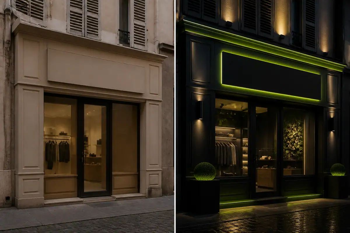Brand refresh before and after model